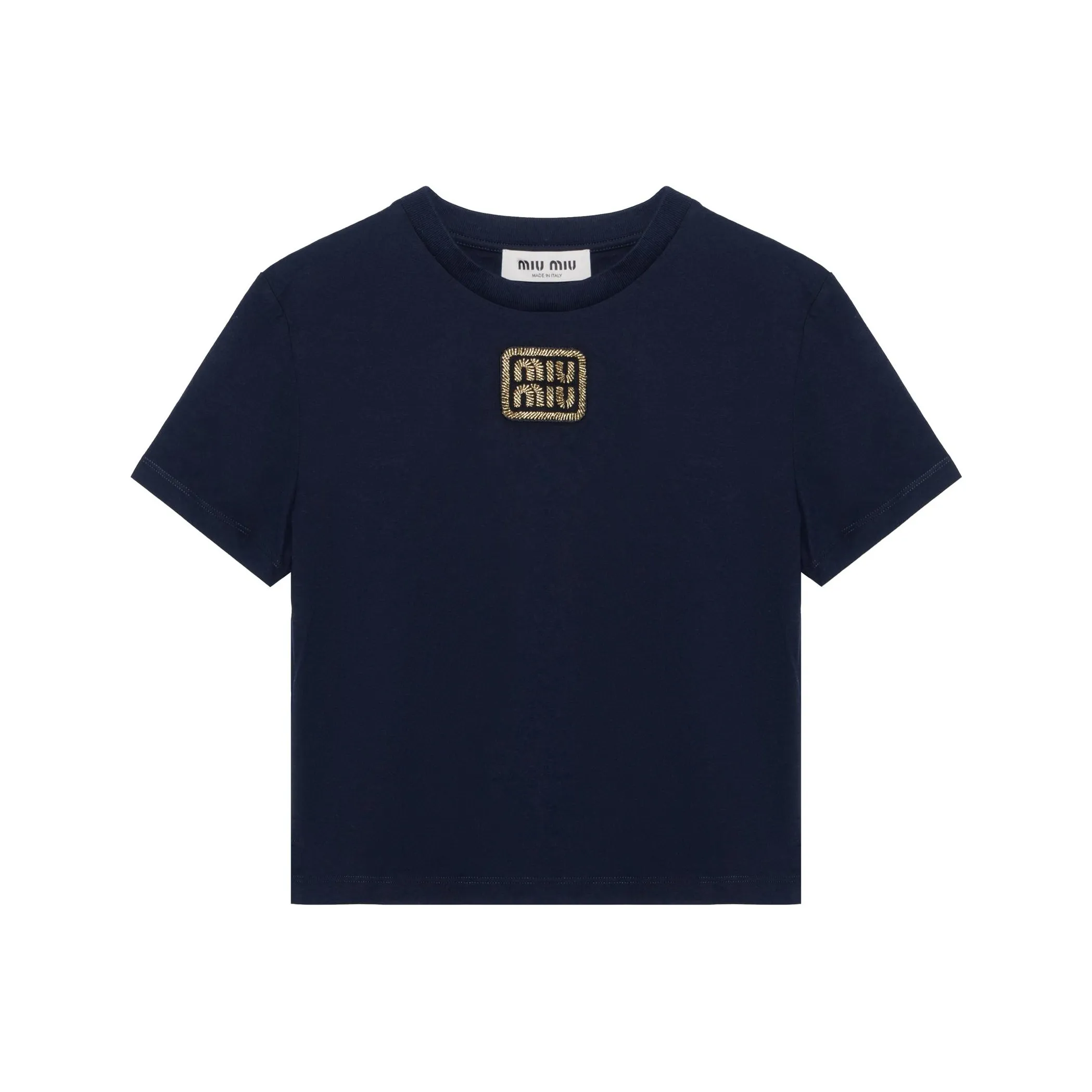 MIU MIU Logo appliqué Cropped T shirt