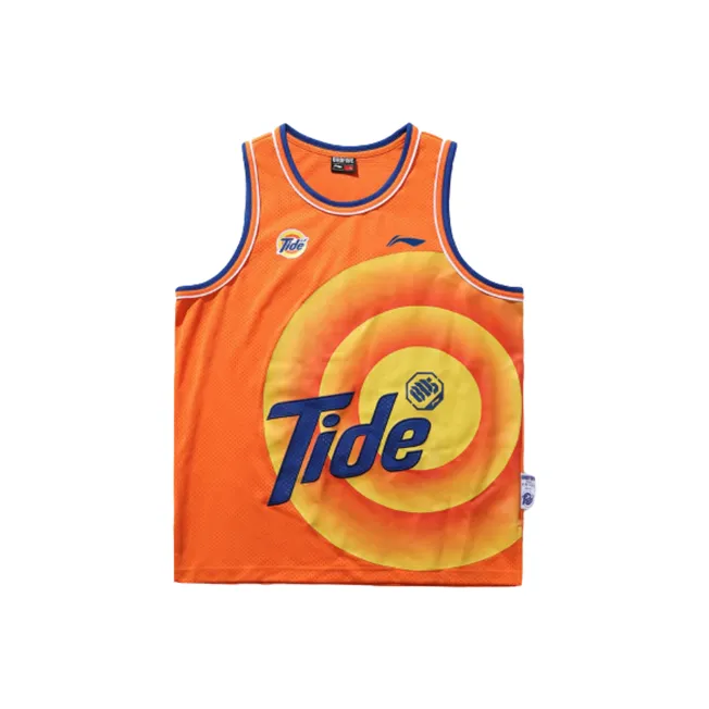 Tide X LINING Badfive Basketball Jerseys Men Orange Blossom