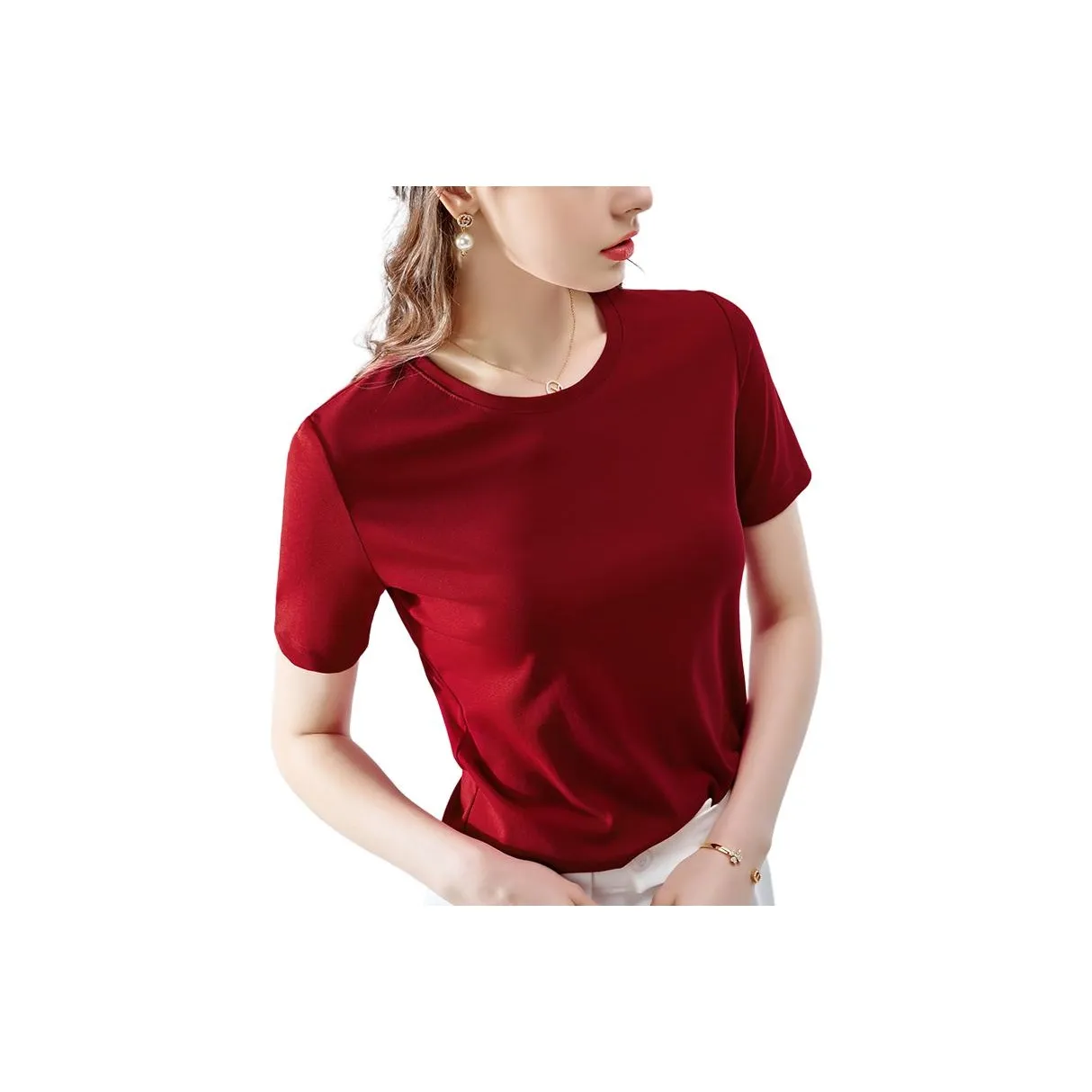 Dane T Рубашка Женская Вишнево-Красная