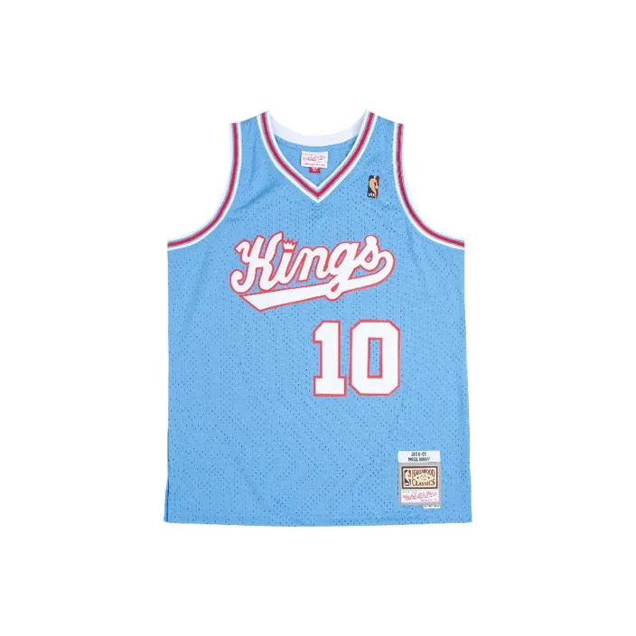 MITCHELL NESS Баскетбольная Джерси SW Фанатская версия 04 05 Sacramento Kings Bibby Размер 10 Унисекс Синий