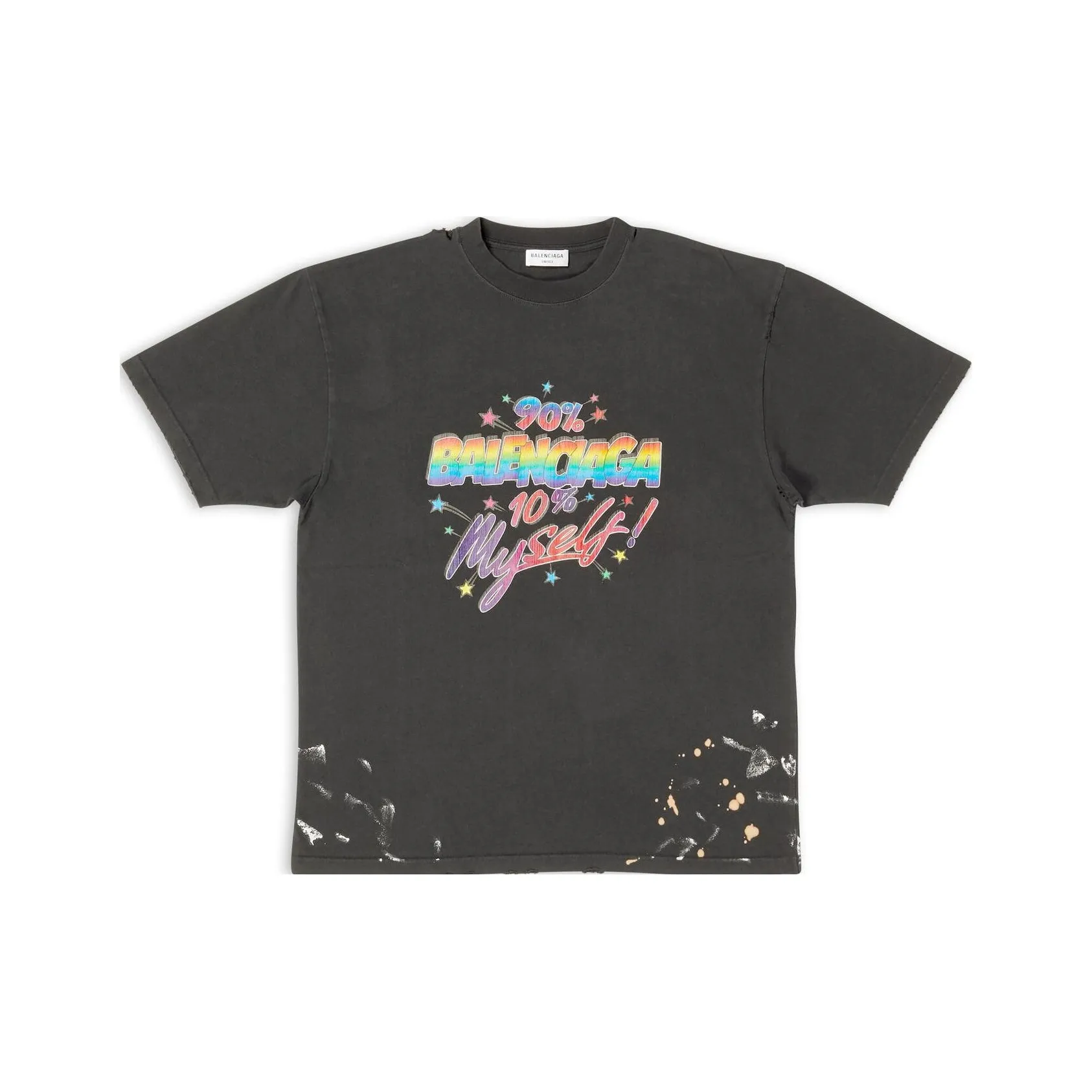 Balenciaga Women's 90/10 Large Fit Vintage T Shirt Black/Multi