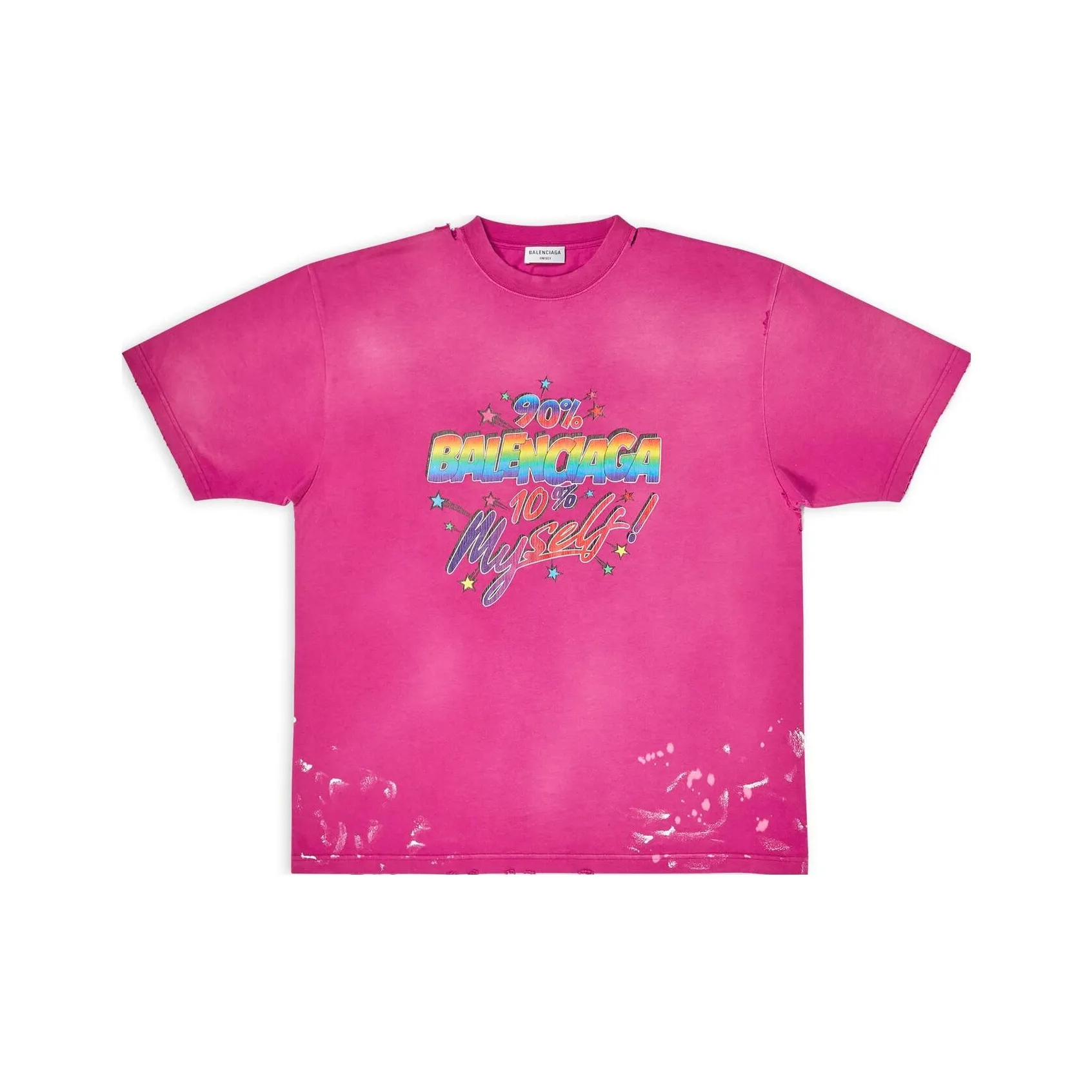 Balenciaga Women's 90/10 Large Fit Vintage T Shirt Dark Pink