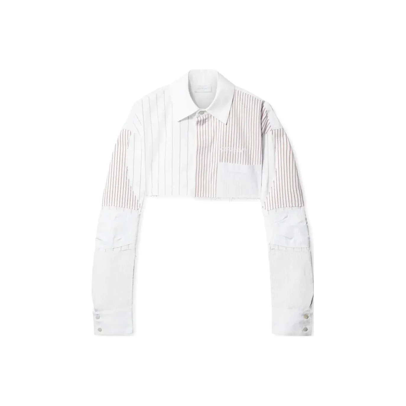 OFF-WHITE Striped Long-Sleeved Cropped Shirt