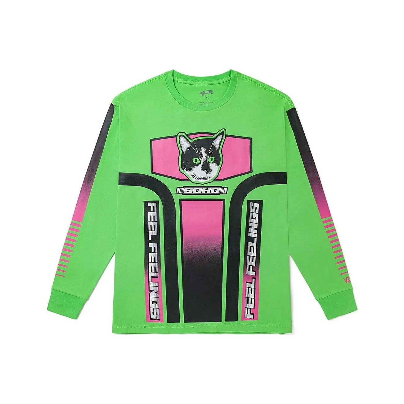 VANS SOKO Collaboration Model SS22 T-Shirt Женская Зеленая