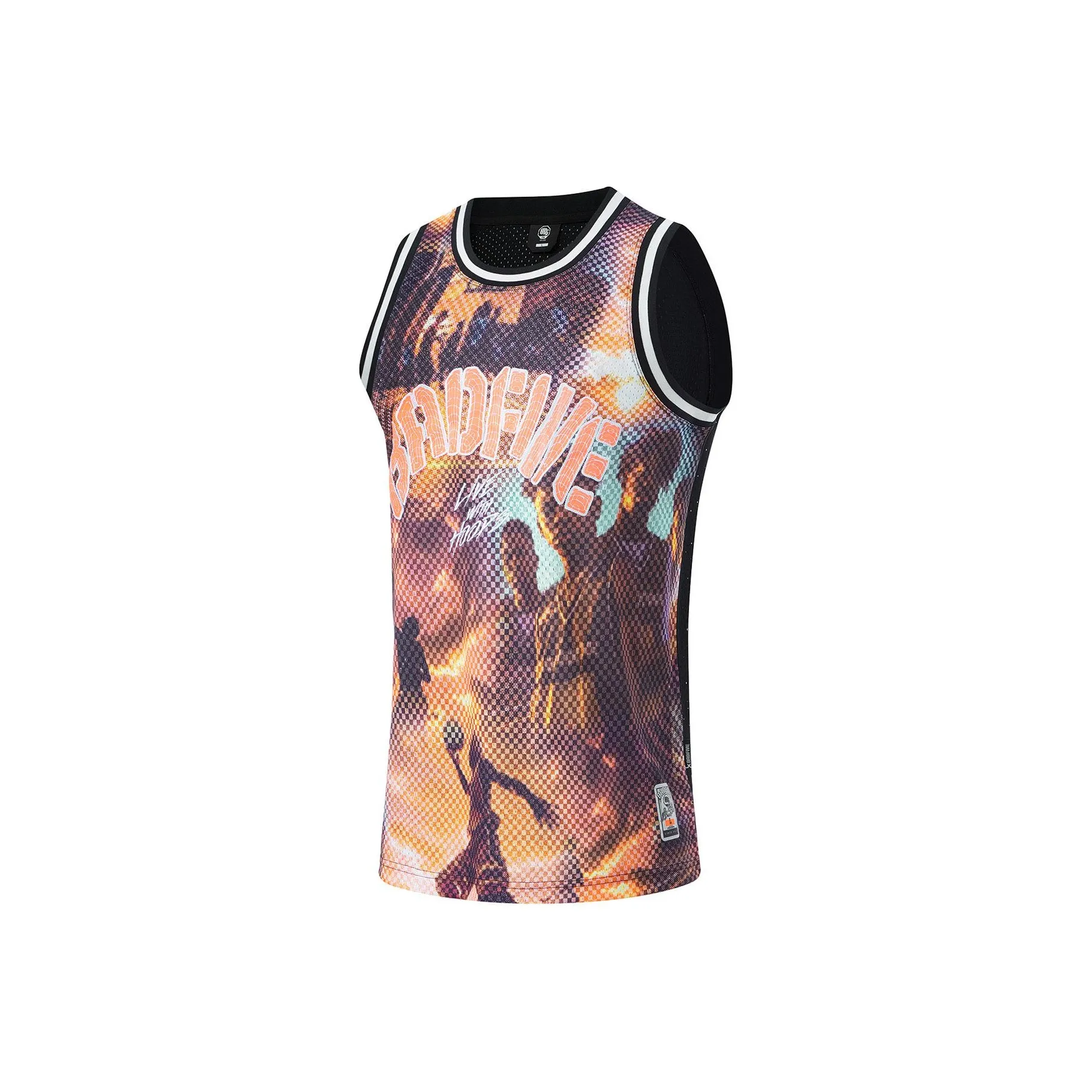 LiNing Basketball Collection Basketball Jersey Men's Multicolor Photo Print On Black