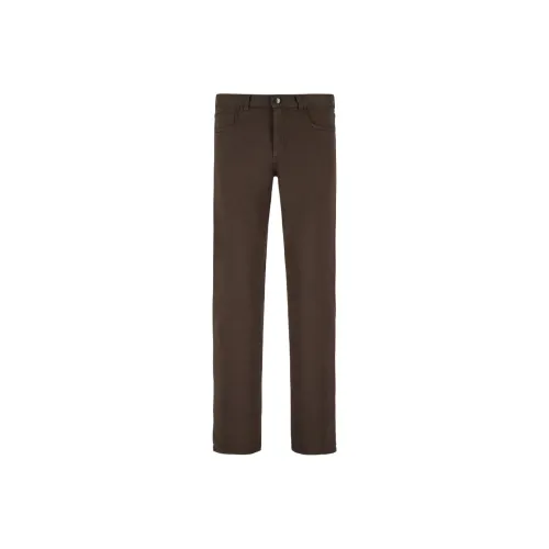 Canali Коричневые Мужские Повседневные Брюки