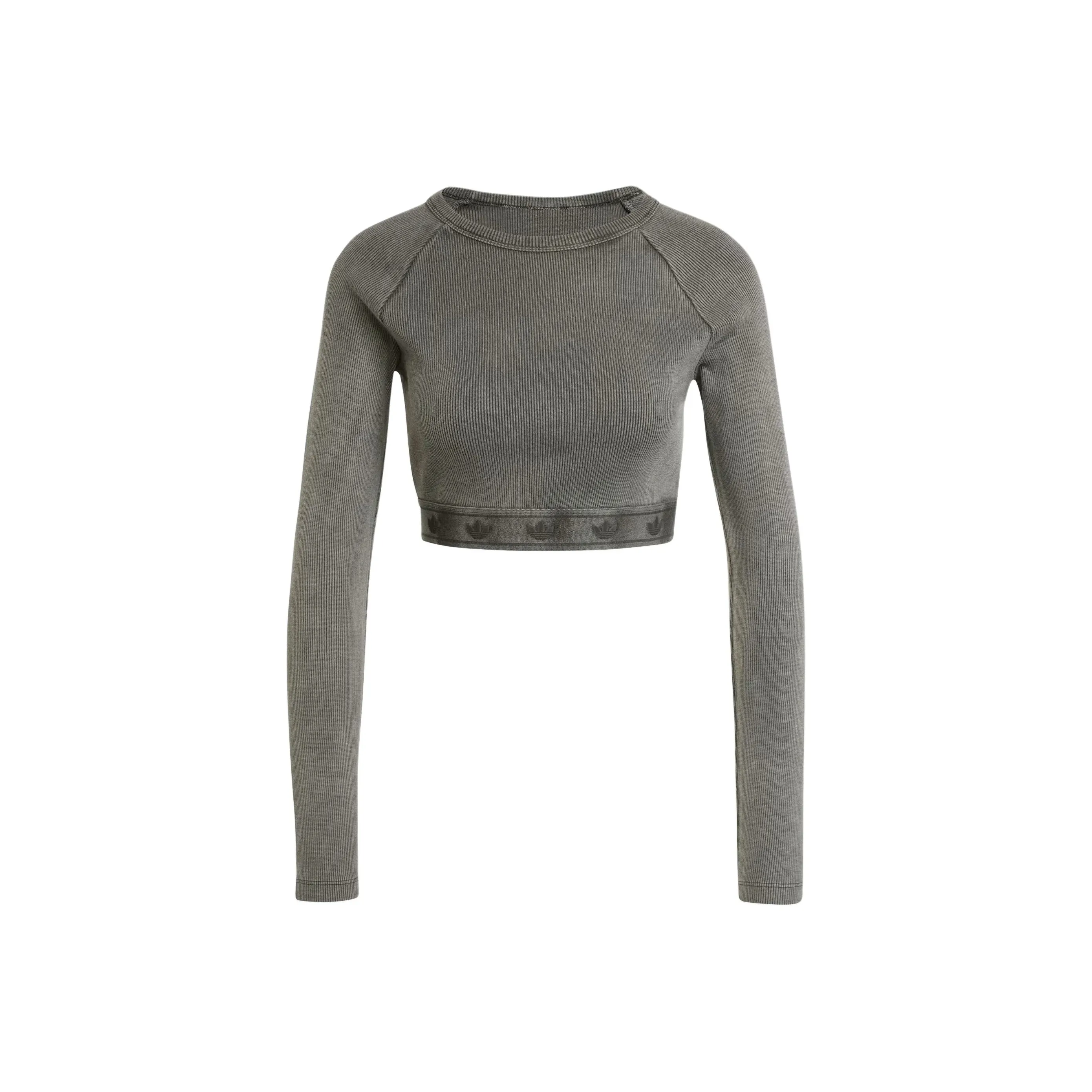 Adidas Originals Ribbed Long Sleeve Crop Top