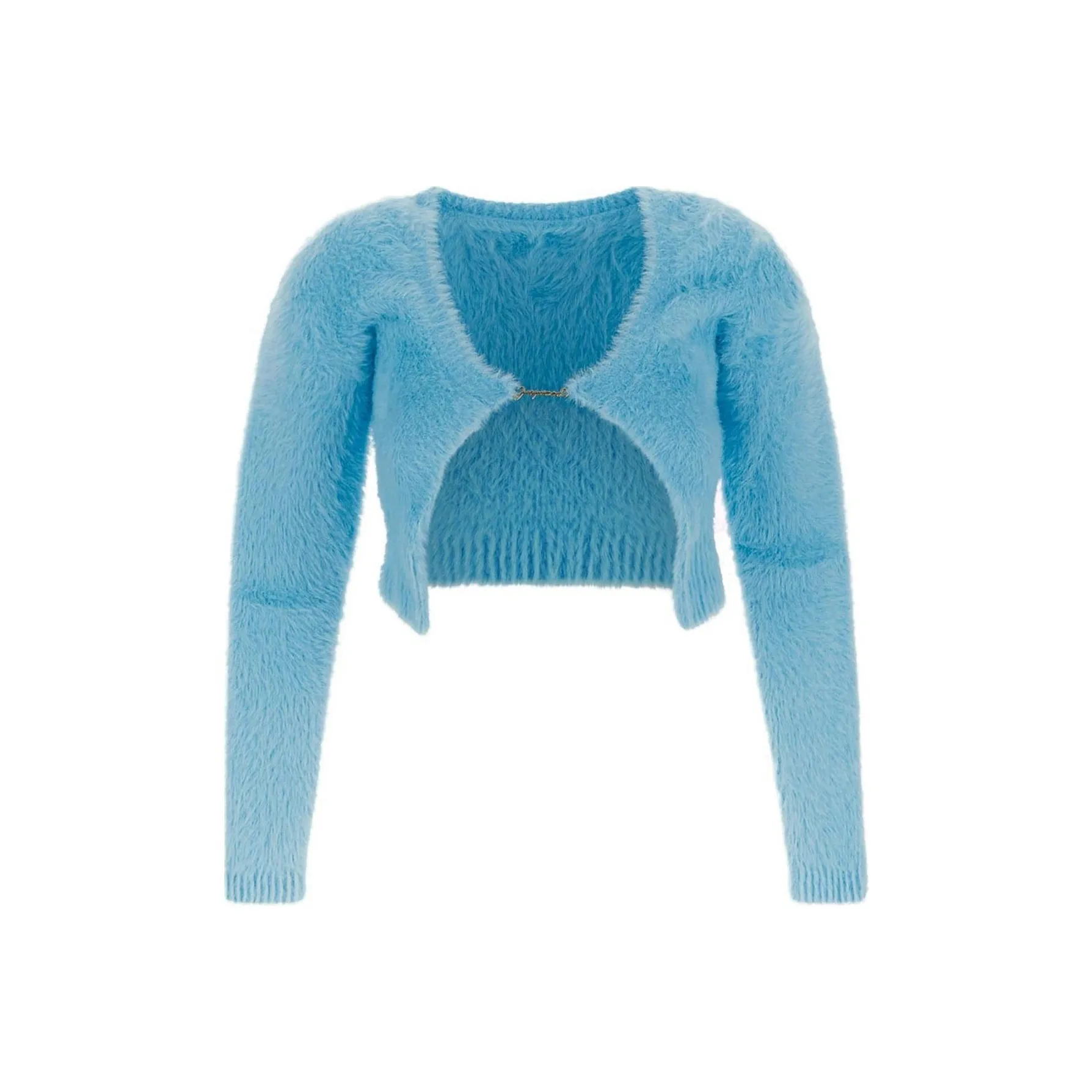 Jacquemus Fluffy Charm Logo Open Front Cardigan
