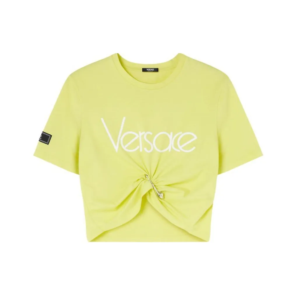 VERSACE SS24 T Рубашка Женская Светло-Желтая