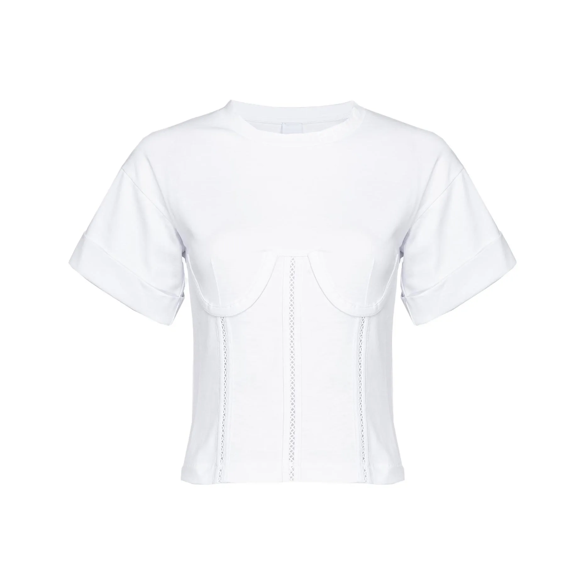 PINKO T-рубашка Effetto Bustier T-рубашка Женская Белая