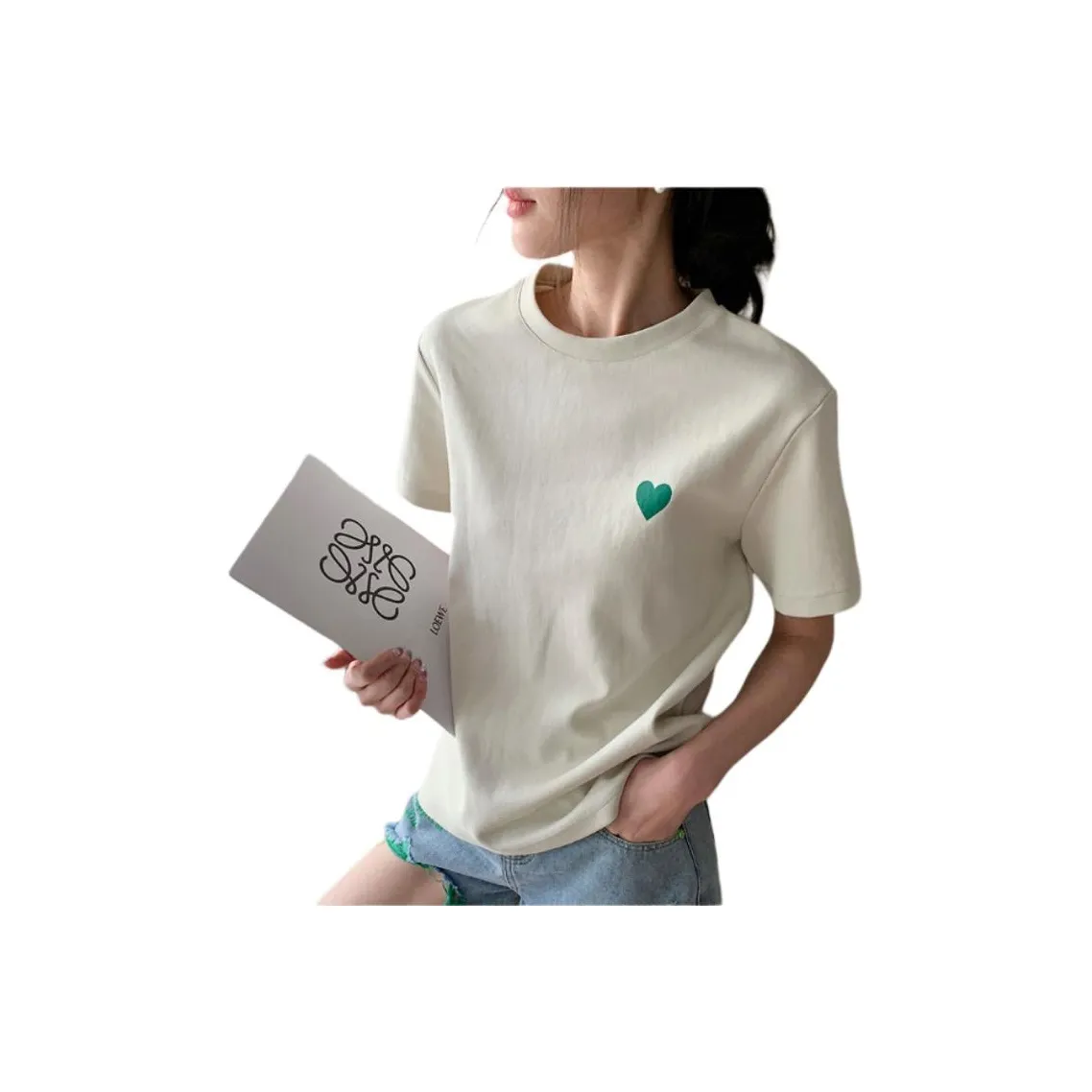 NANING9 T-рубашка Женская Шалфейный Зеленый