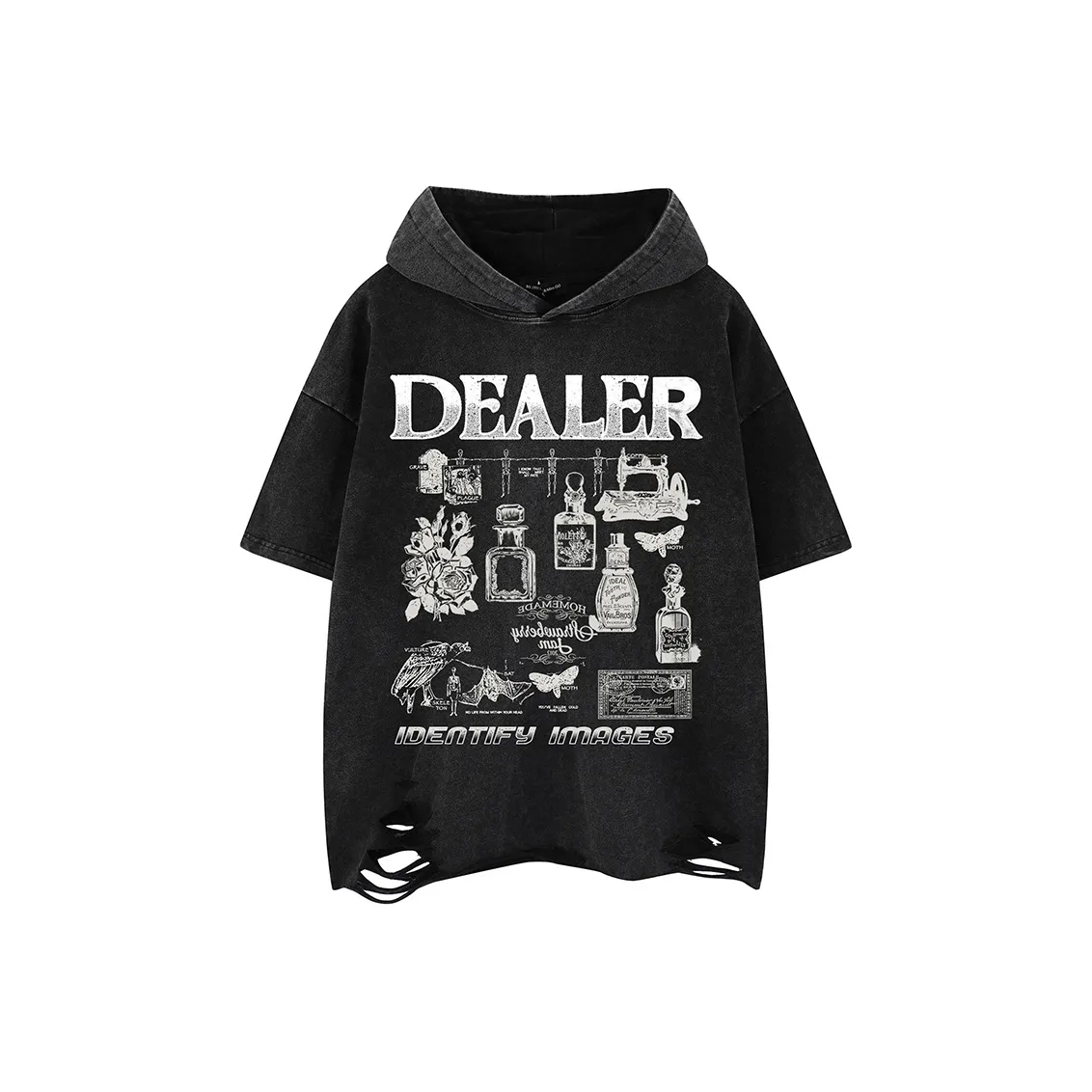 YEARNED Реглан-рукав Т-рубашка Унисекс Черный