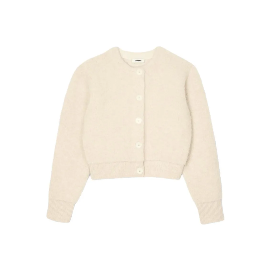 Sandro Round neck Brushed Cardigan