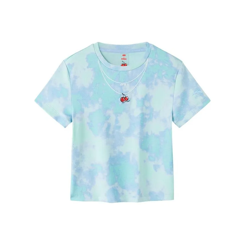 ANTA x KIRSH Sports Life Collection T-Shirt Женская Белая Снежинка С принтом по всей поверхности