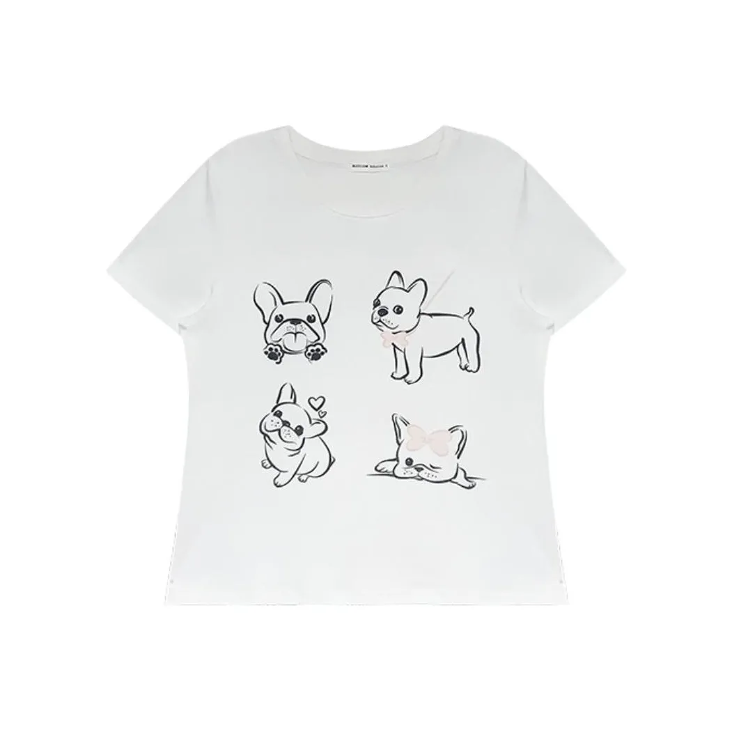 WUPODAMANVZHUANG T-рубашка Женская Снуриющий Щенок