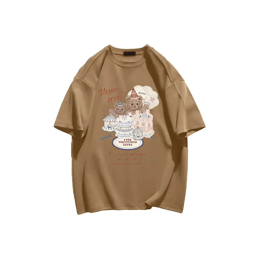 Cotton Shopping Drop Shoulder Sleeve T Shirt Unisex