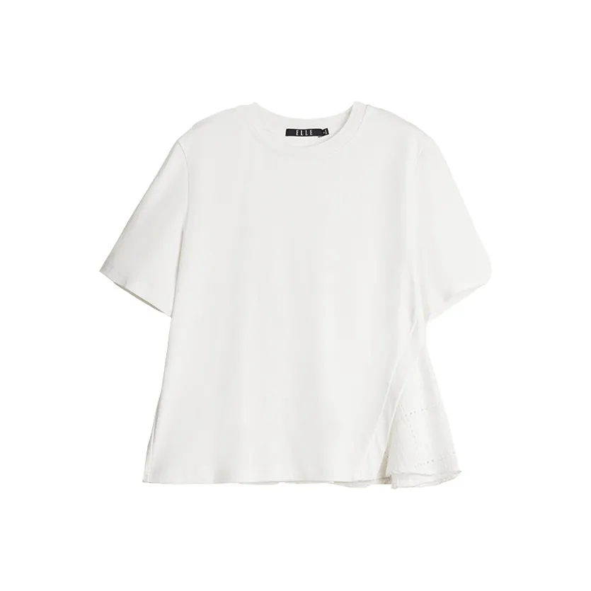 ELLE Короткий рукав T-рубашка Женская белая