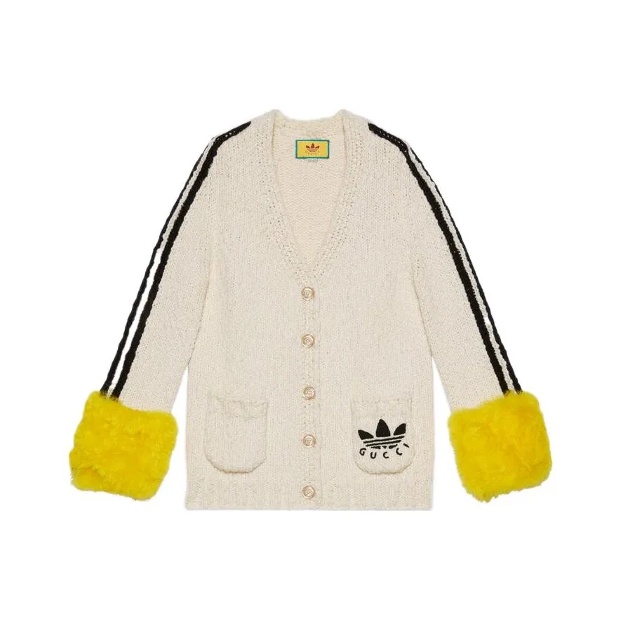 GUCCI X Adidas Cardigan White/Yellow Cuffs