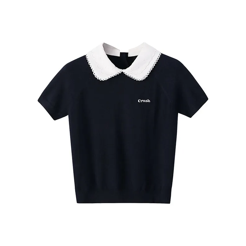 SLEEP AT 11 T Рубашка Женская Темно-синяя