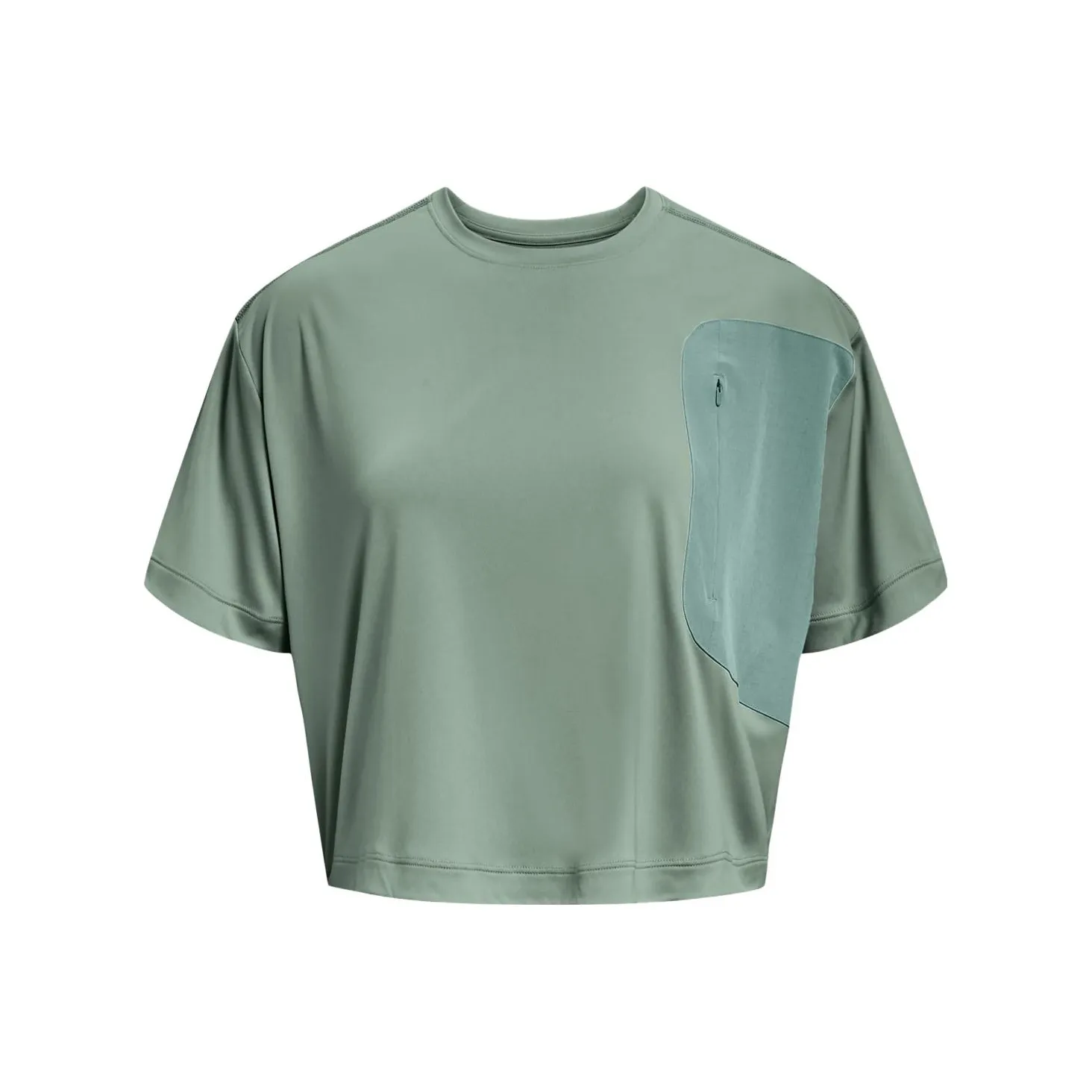 Under Armour Rain Crop Tops Women's Asphalt Gray Green