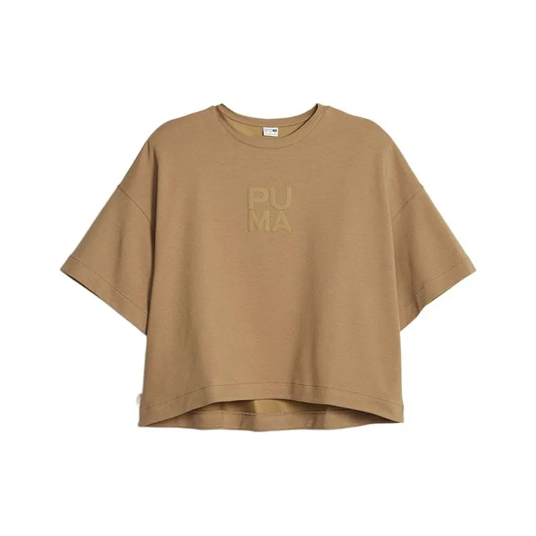 PUMA Infuse Рукав с оборванным плечом T-рубашка Женская Светло-коричневая