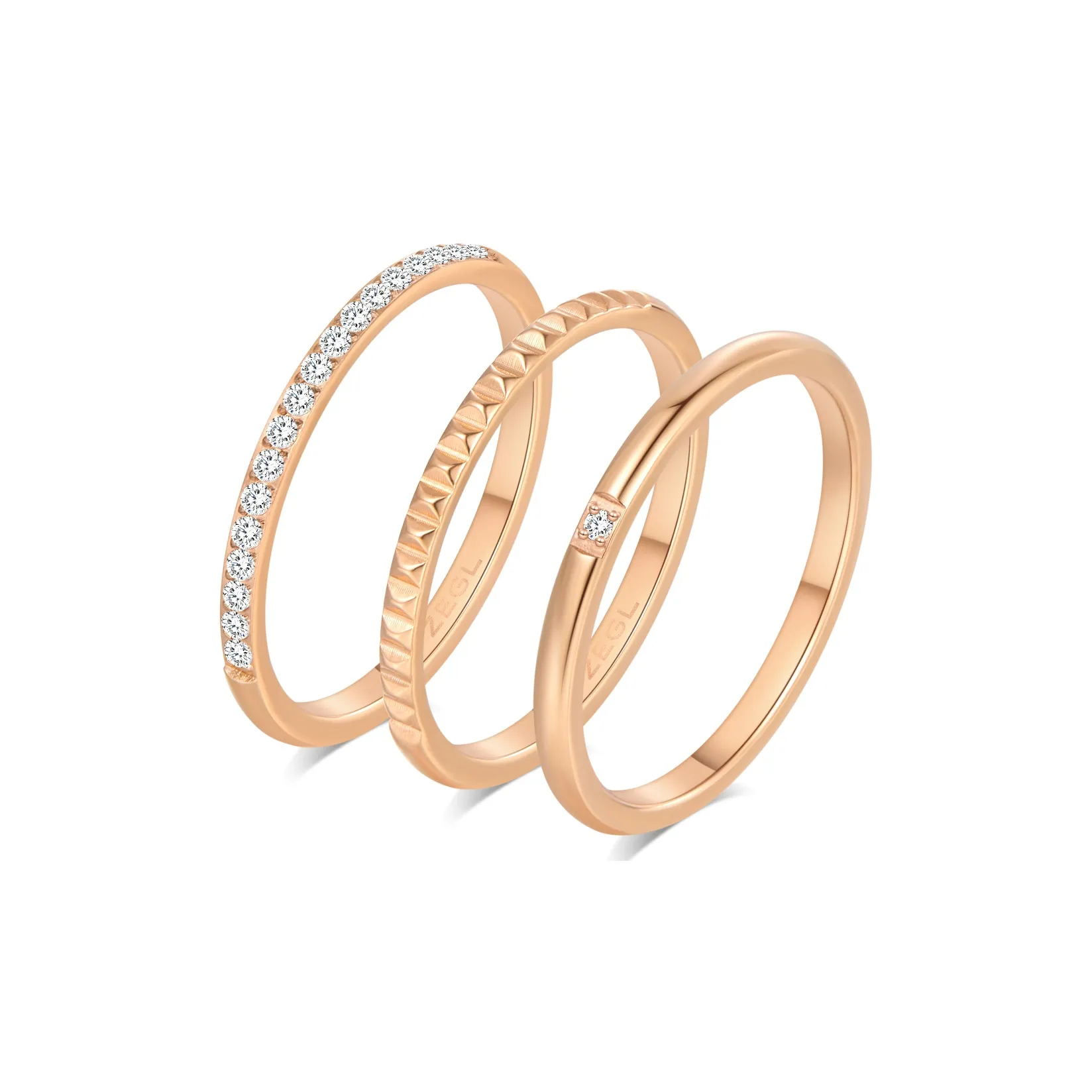 ZEGL Искрящиеся Цирконовые Кольца Женские