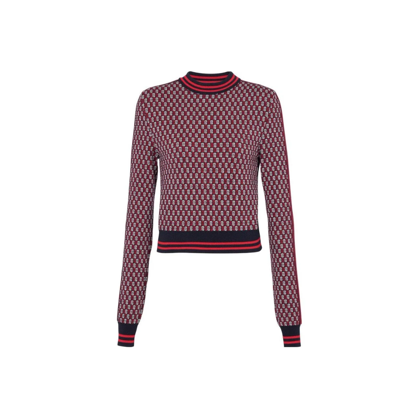 BALMAIN Cropped Monogrammed Knit Jumper