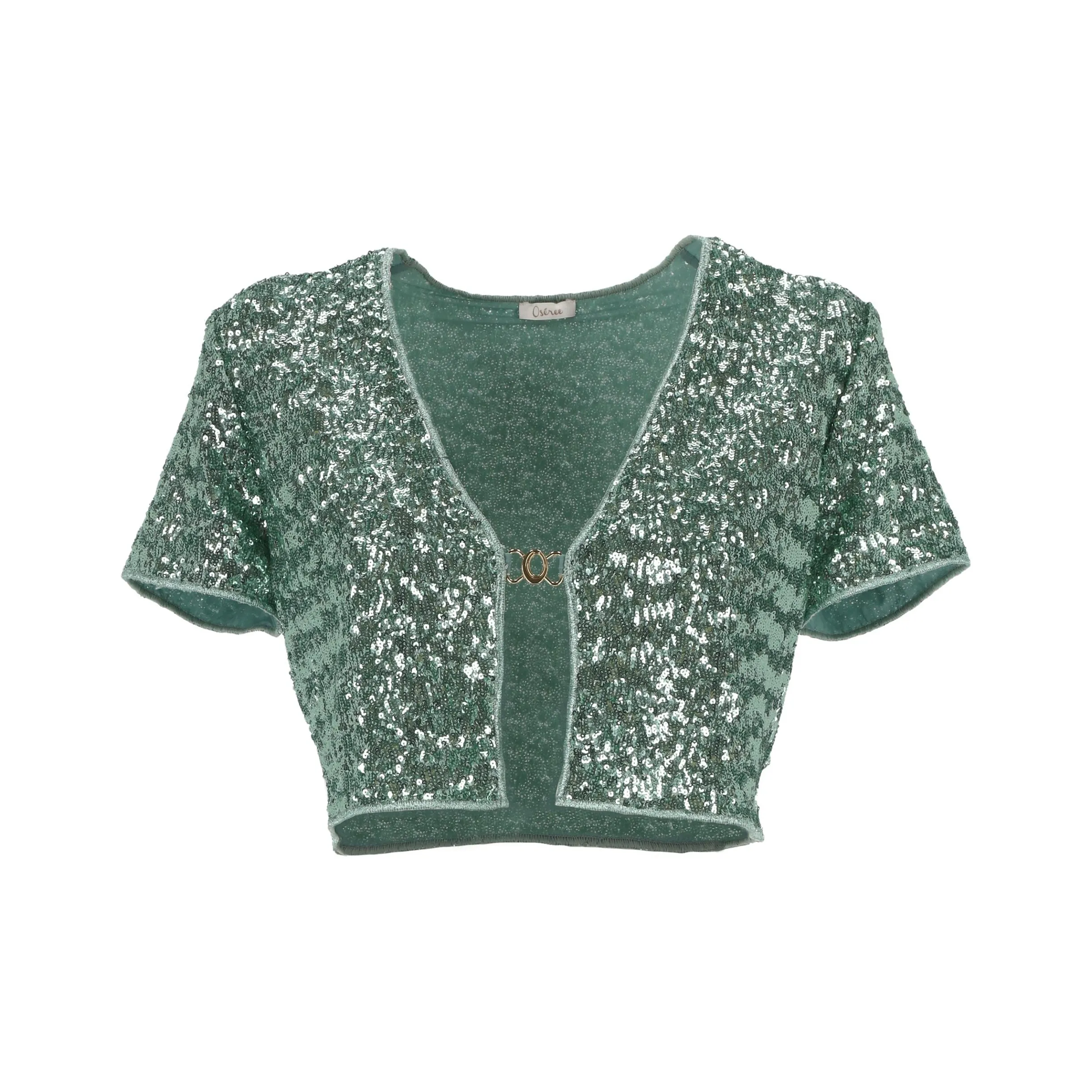 Oséree Sequined Cropped Cardigan
