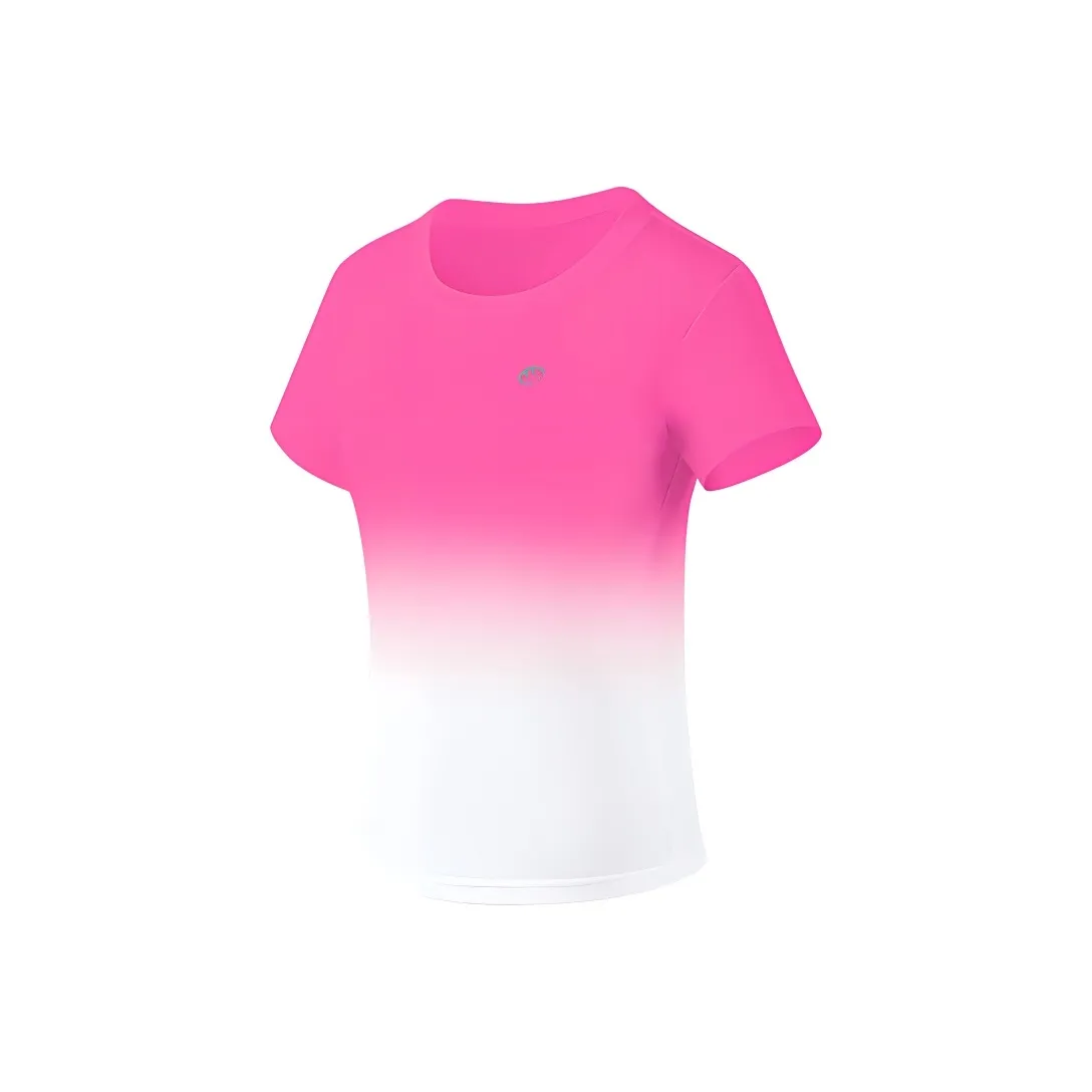BMAI Бег Т-Рубашка Женская Неоновый Розовый Белый Шторм