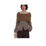 블루 커피 체크무늬