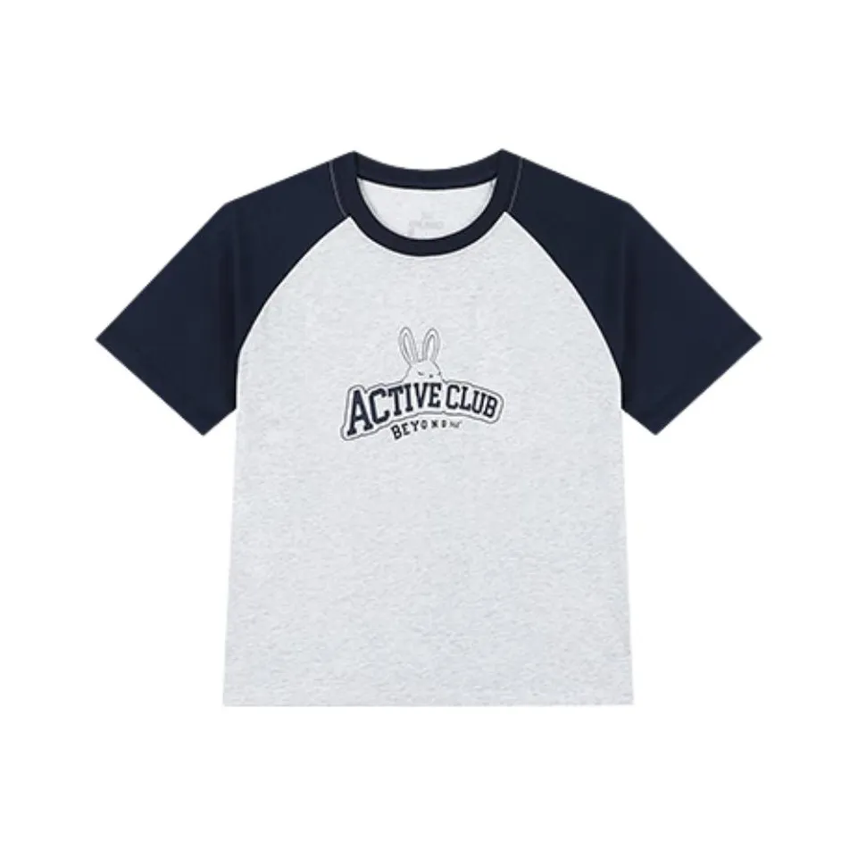 361° T-Shirt Женская Original Color Цветочный дизайн Серый Ирис Синий