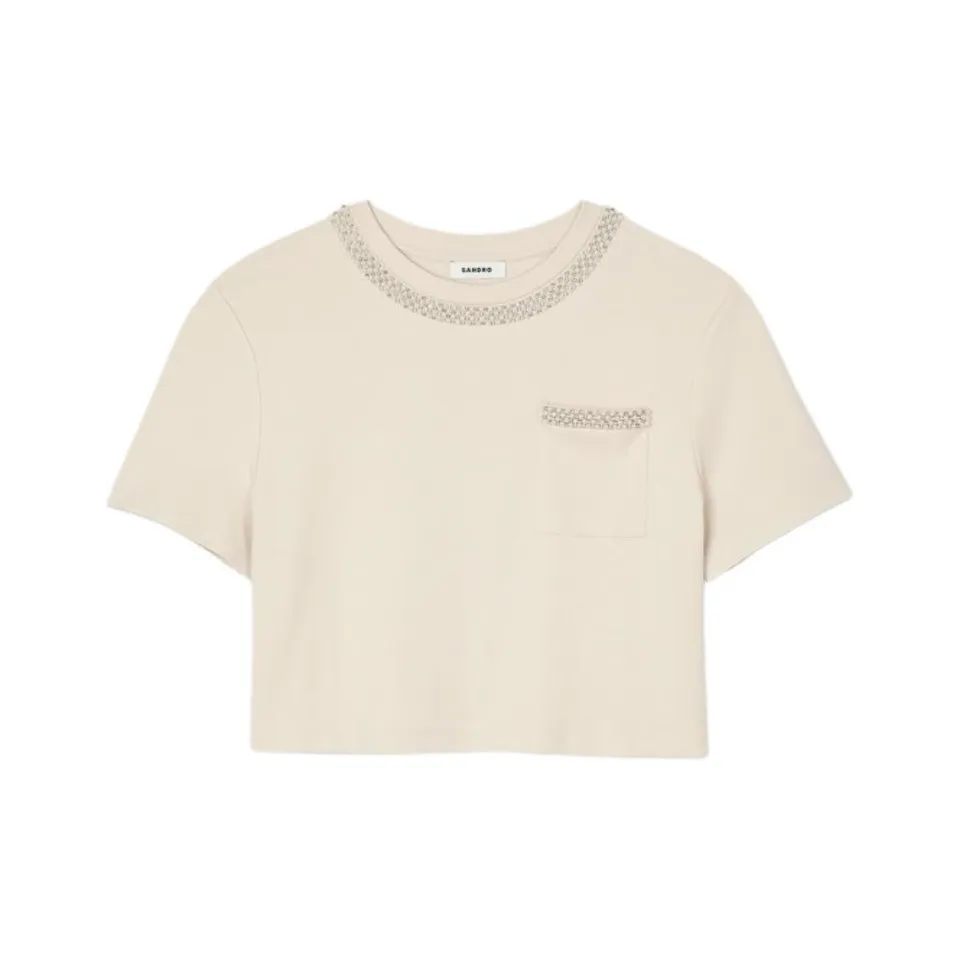 Sandro T Рубашка Женская Бежевая Желтая