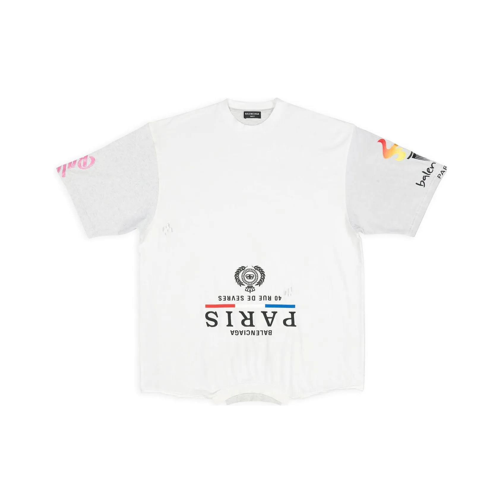Balenciaga FW22 T Shirt Women's White Loose Fit Style