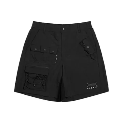 PHANTACI Черные Мужские Повседневные Шорты