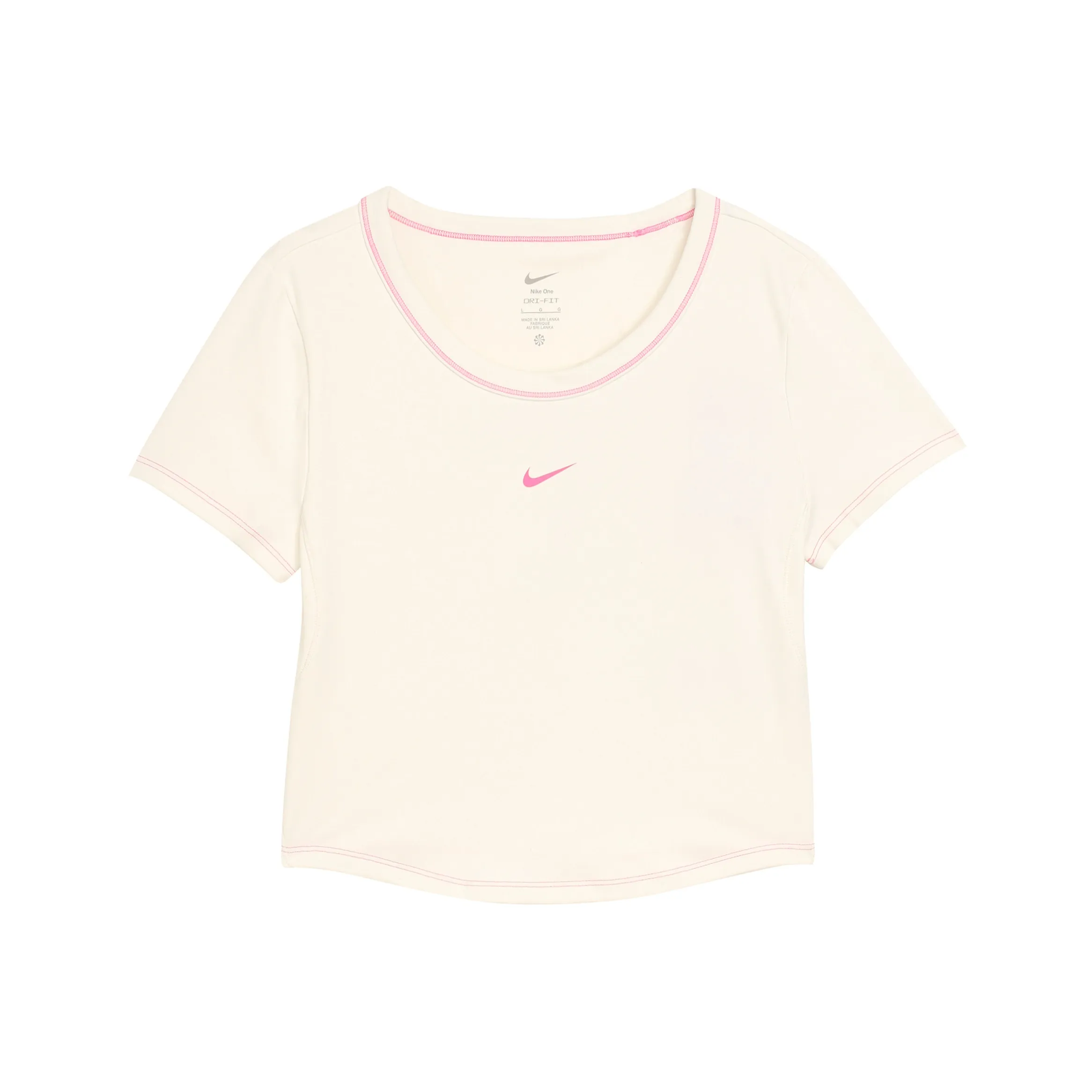 Nike Dri Fit One Облегающий Crop Top Женский Парусный Белый