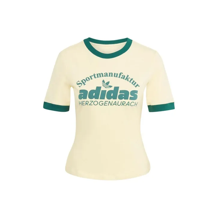 Adidas Originals RETRO GRX Set in Sleeve T Shirt Women's Yellow