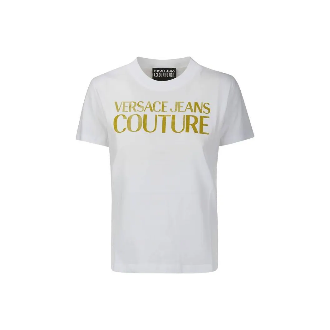 VERSACE JEANS COUTURE Logo print Glittered T shirt