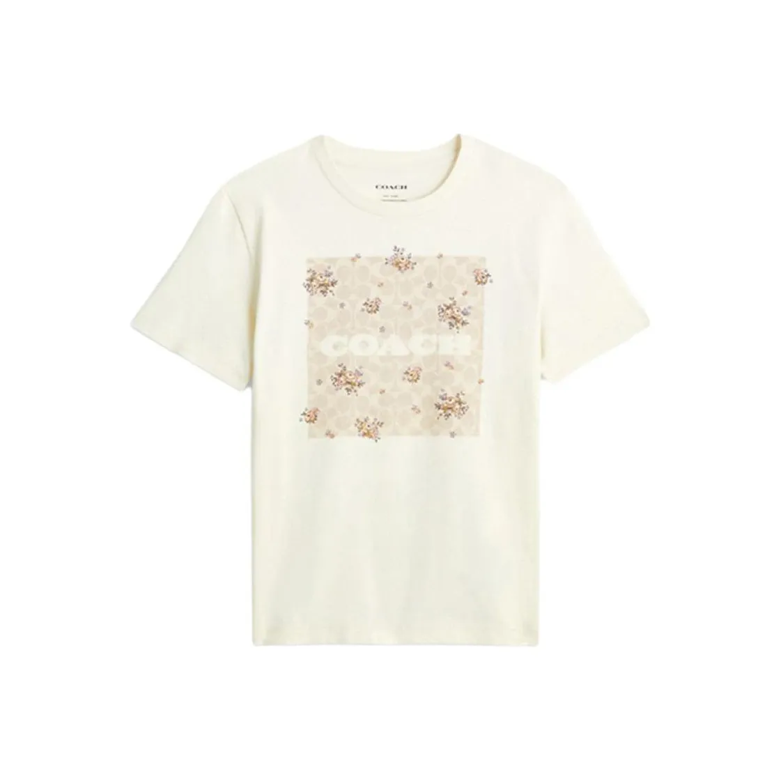 COACH Стандартная T-рубашка Женская Кремовая
