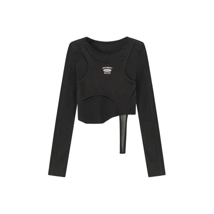 CHUU Mock Two Piece Long Sleeved T Shirt Women's