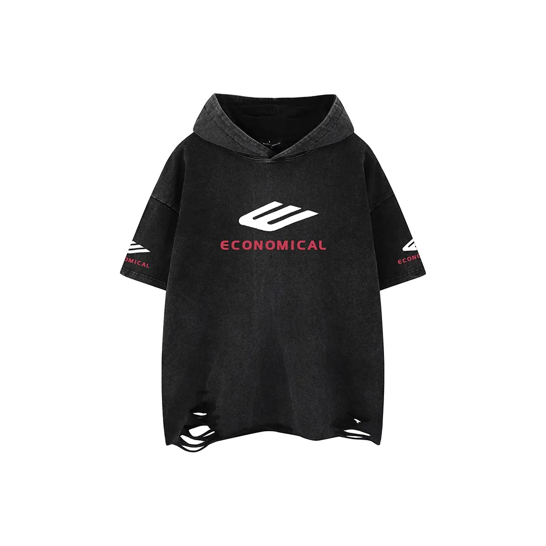 BEAR UNION Рукав с оборванным плечом T-рубашка Унисекс Черный