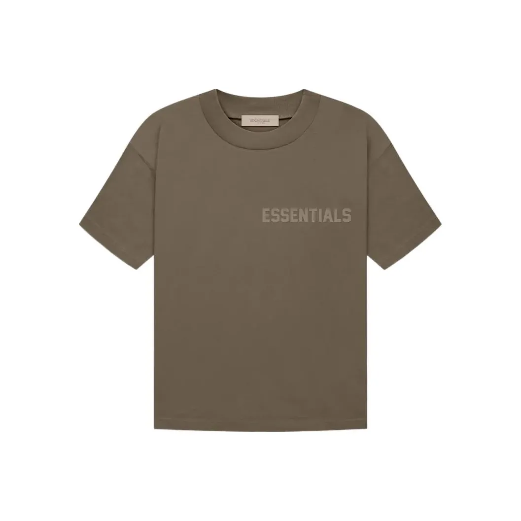 Fear of God Essentials FW22 Рукав с оборванным плечом T-рубашка Женская Древесный кофейный