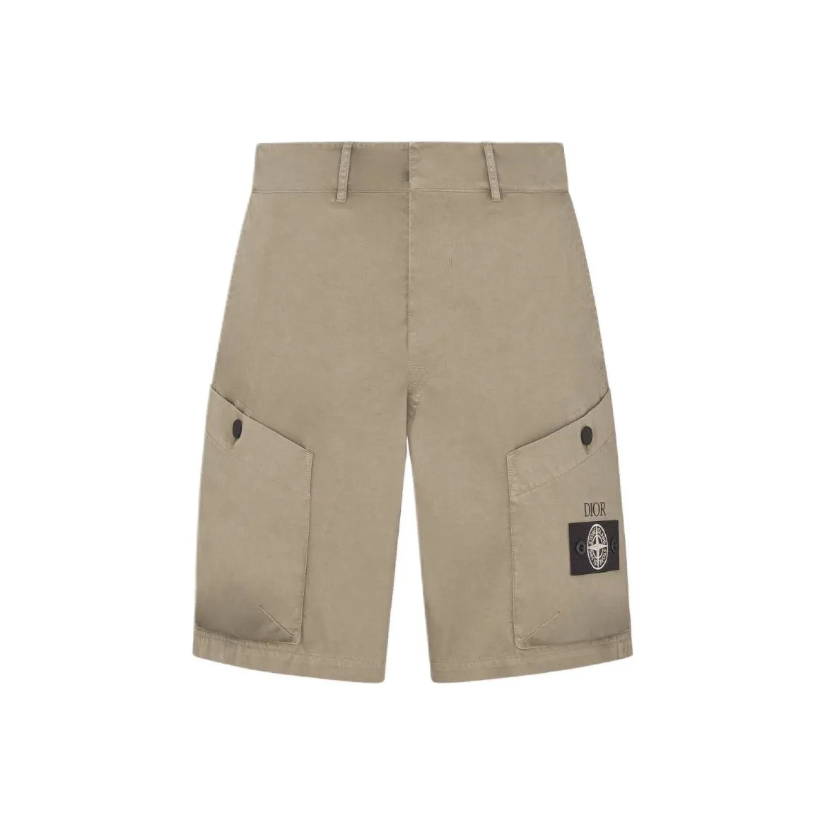 contrasting-panel high-waist denim shorts