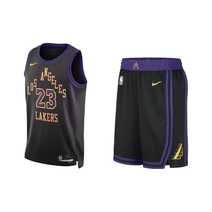 Nike NBA Basketball Suit SW Fan Edition 23 24, Los Angeles Lakers, LeBron James Size 23 Men's Black