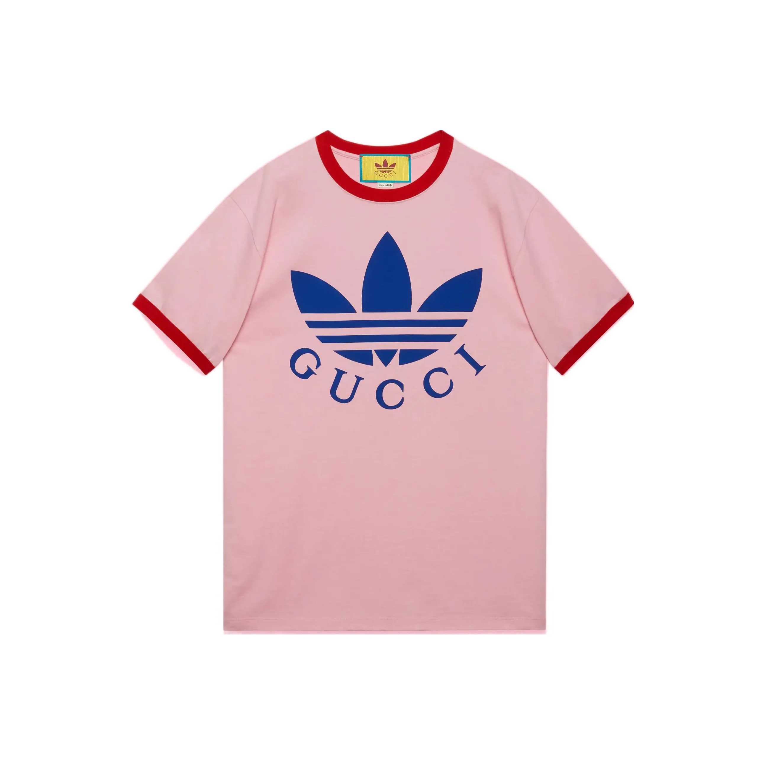 GUCCI X Adidas Cotton Jersey T Shirt Pink/Red