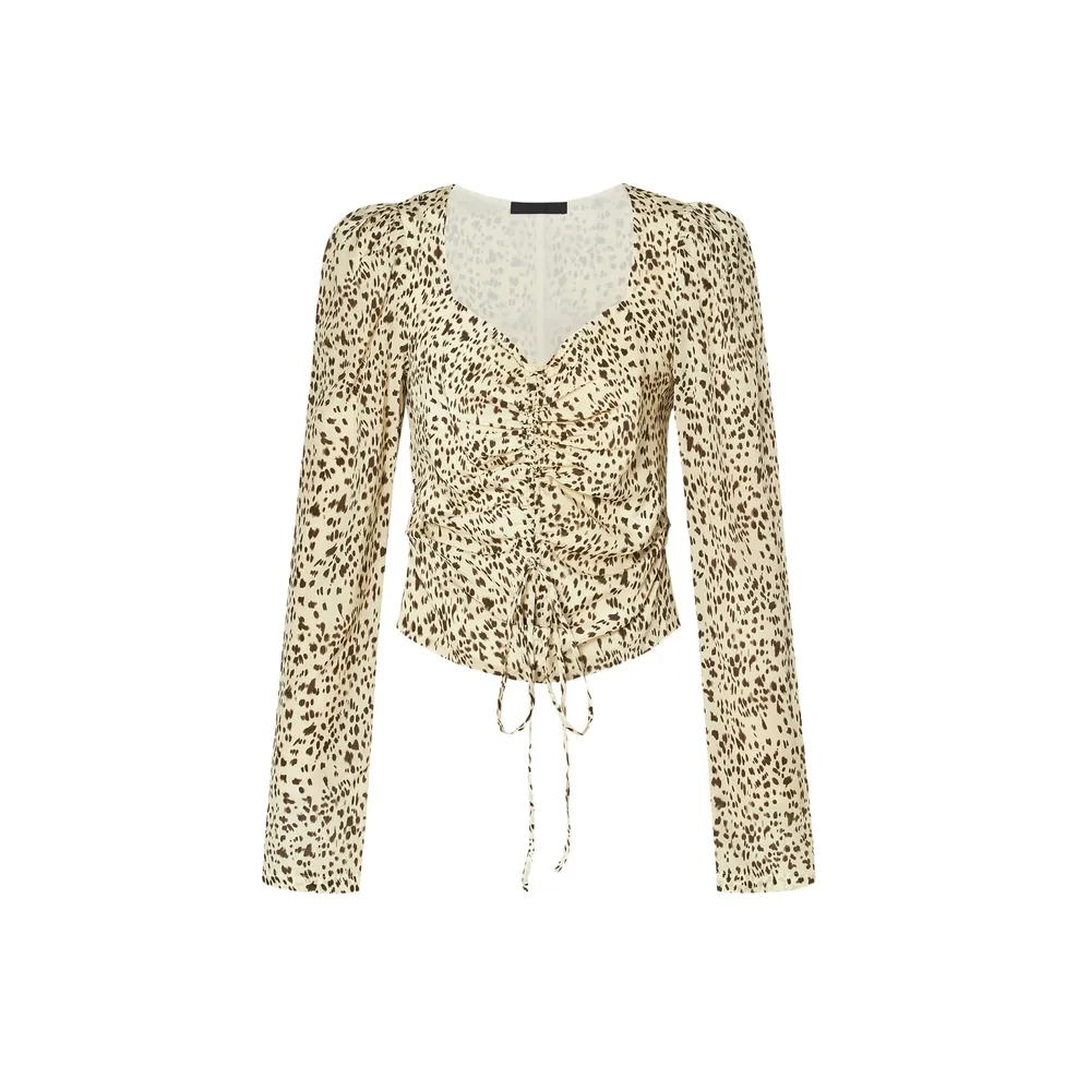 MOCO CROP TOP Женские Многоцветный Леопардовый принт