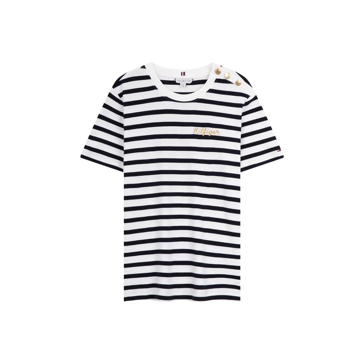 Tommy Hilfiger T Shirt Women's Black White Stripes