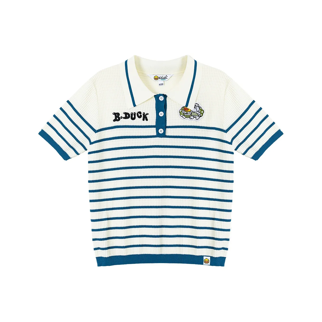 B.Duck Regular T Shirt Women's Blue White Stripes