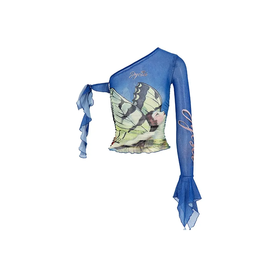 JYOSEI Синий Женские Короткие Топы