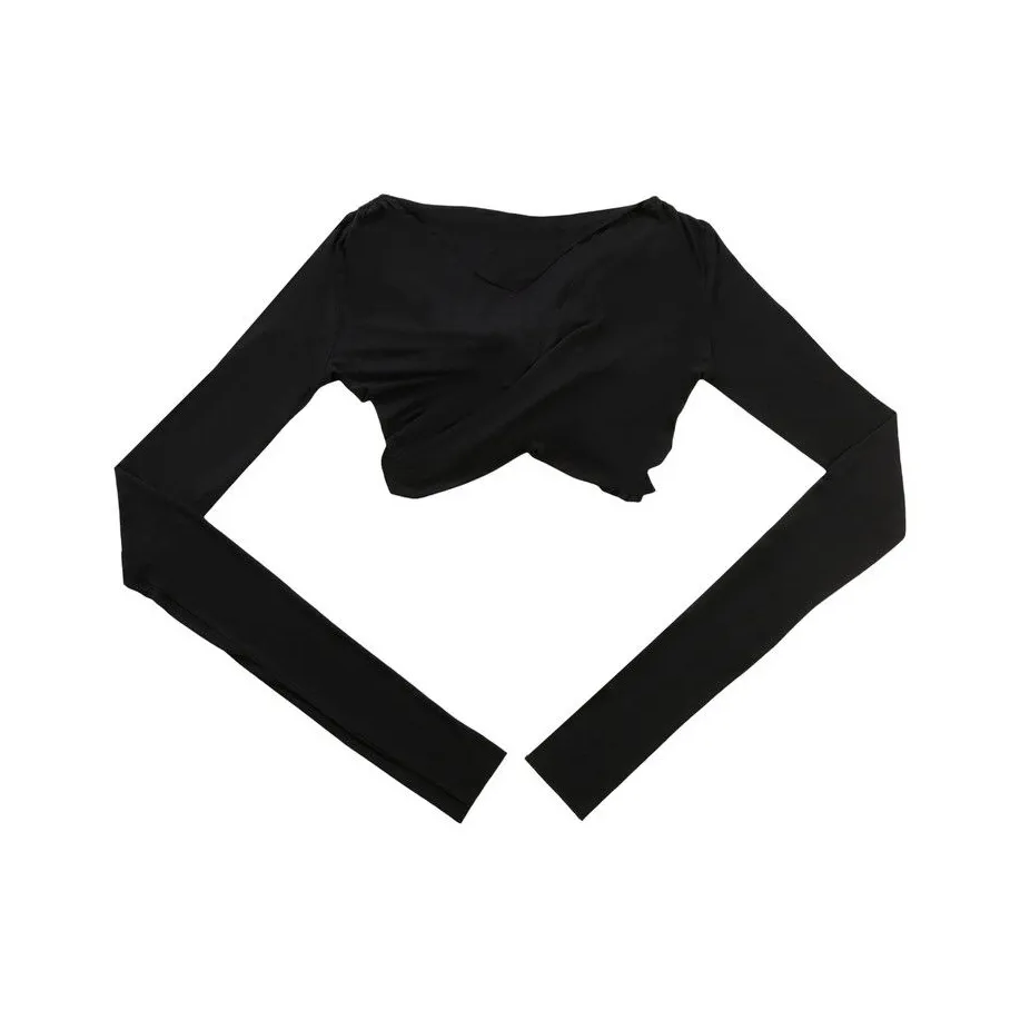 RICK OWENS Jade Long Sleeve Crop T Shirt 'Black'