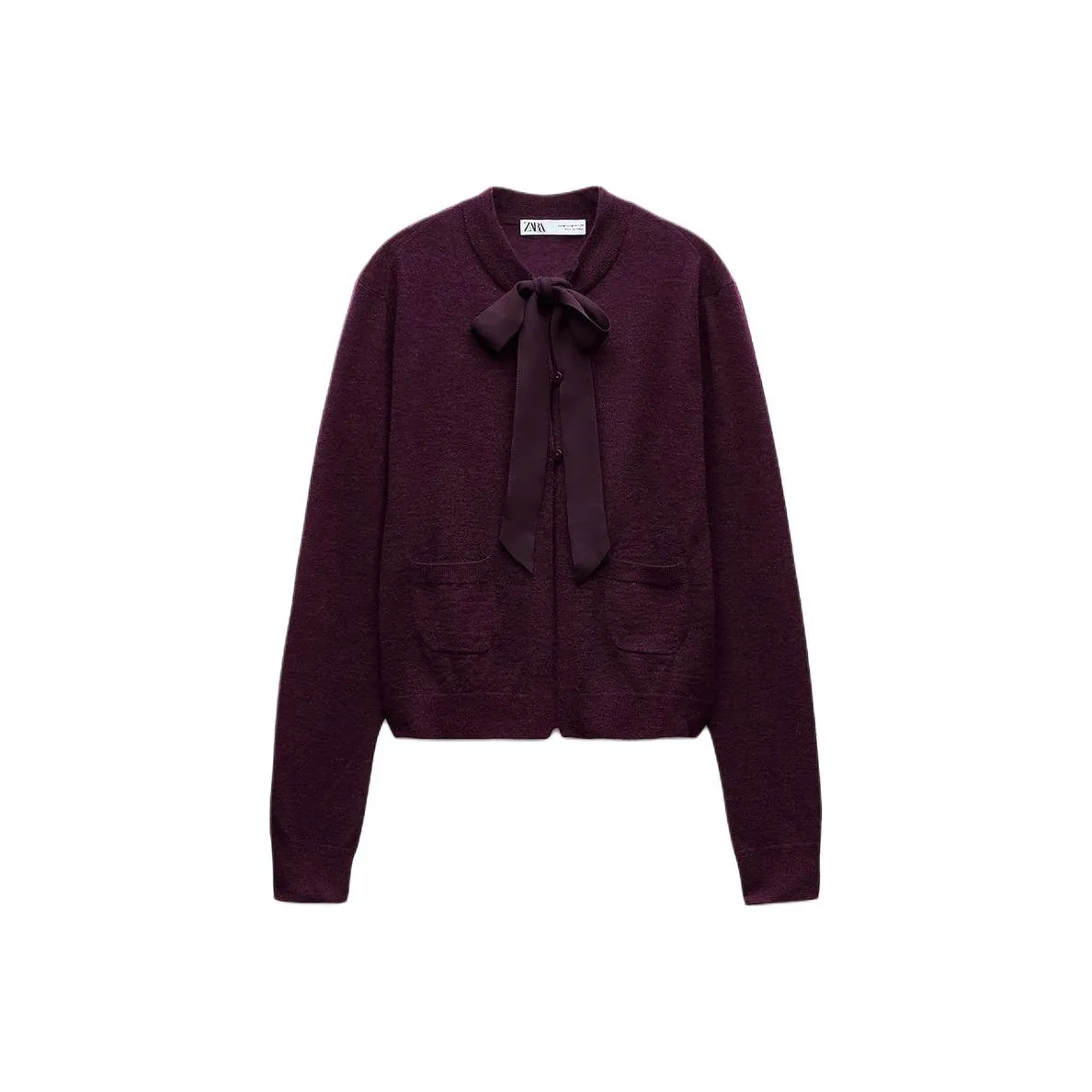 ZARA Свитер Женский Баклажановый Фиолетовый